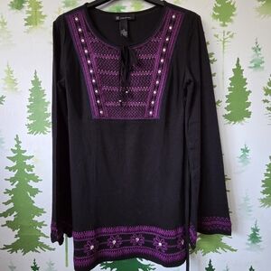 INC International Concepts  Embroidered Women's Top